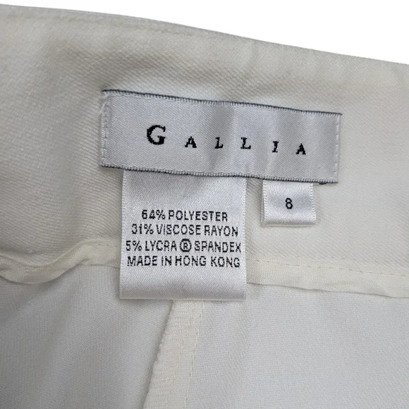 Gallia Women's White Wide Leg Dress‎ Pants Size 8 Minimalist Office Corpcore - Picture 2 of 12
